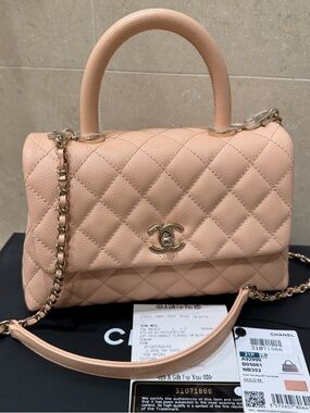 CHANEL Quilted Small Coco Handle Bag